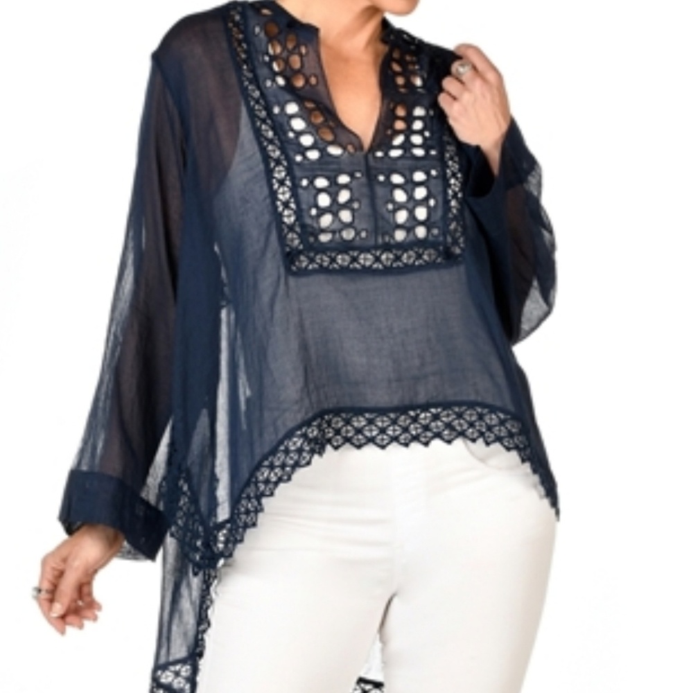 Ruby Yaya Delicado Top S Navy NWT